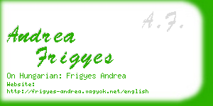 andrea frigyes business card